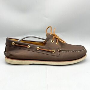 Sperry‎ Mens 13M Gold Cup Boat Deck Shoes Brown Leather Nautical 2 Eye Moc Toe